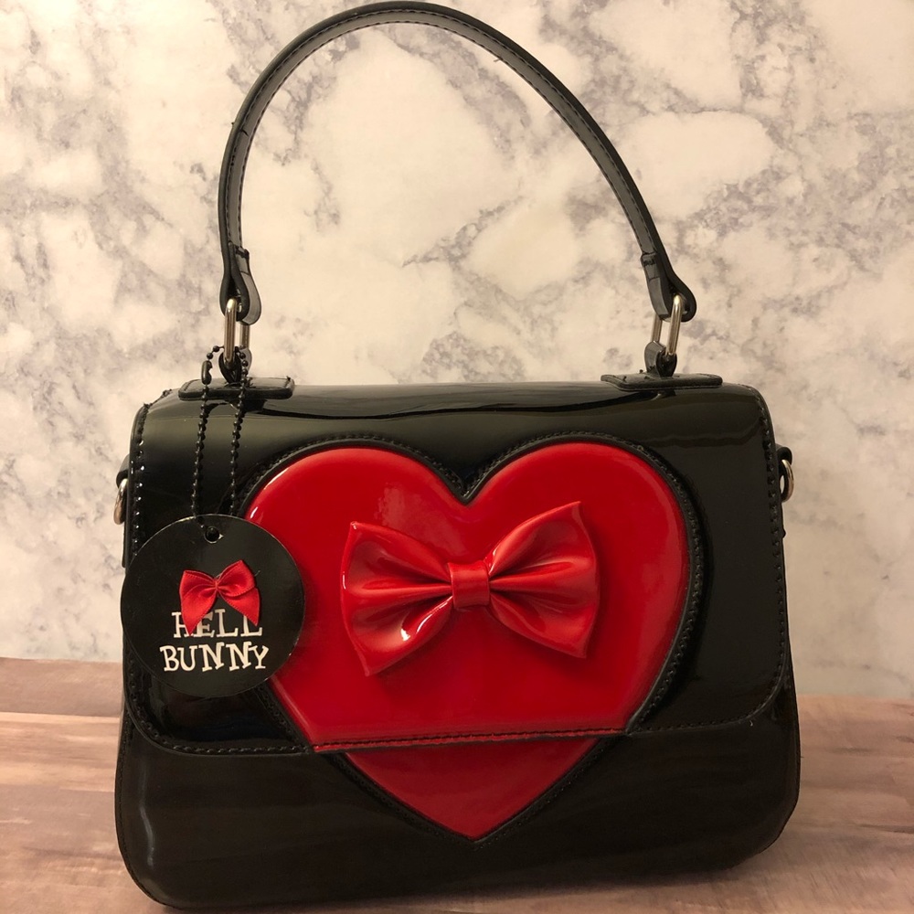 Hell Bunny Vintage Style Red Bow Handbag